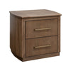 Okai 29 Inch Nightstand 2 Drawers Farmhouse Brown Mango Wood Bronze By Casagear Home BM319148
