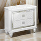 Moy Modern Nightstand 2 Drawers Crystal Knobs Mirror Accent White By Casagear Home BM319151