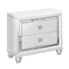 Moy Modern Nightstand, 2 Drawers, Crystal Knobs, Mirror Accent, White By Casagear Home