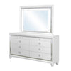 Moy 4pc Queen Bed and Bedroom Set LED Mirror Nightstand Dresser White By Casagear Home BM319153