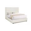 Lyn King Size Platform Bed Wingback Headboard Ivory Teddy Upholstery By Casagear Home BM319161