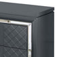 Seri Nightstand with 2 Drawers 17 Inch Diamond Pattern Charcoal Gray By Casagear Home BM319167