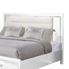 Seri King Bed with Storage Channel Tufted White Upholstery LED Light By Casagear Home BM319170