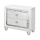 Seri Nightstand with 2 Drawers 17 Inch Diamond Pattern White Solid Wood By Casagear Home BM319171