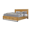 Larie Queen Size Bed with Storage Black Metal Legs Rustic Light Oak Brown By Casagear Home BM319173