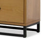 Larie Nightstand with 2 Drawers Bar Handles 16 Inch Light Oak Brown By Casagear Home BM319175