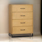 Larie Tall Dresser Chest with 4 Drawers Bar Handles Light Oak Brown By Casagear Home BM319177