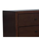 Wane Wide Dresser Chest 6 Drawers Metal Handles Dark Walnut Brown Wood By Casagear Home BM319181