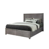 Wane Queen Size Bed Footboard Storage Metal Handles Gray Wood Finish By Casagear Home BM319183