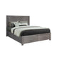 Wane Queen Size Bed, Footboard Storage, Metal Handles, Gray Wood Finish By Casagear Home