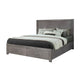 Wane King Size Bed Footboard Storage Metal Handles Gray Wood Finish By Casagear Home BM319184