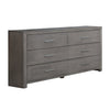 Wane Wide Dresser Chest with 6 Drawers Metal Handles Gray Wood Finish By Casagear Home BM319186