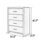 Wane Tall Dresser Chest with 4 Drawers Metal Handles Gray Wood Finish By Casagear Home BM319187