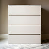 Lina Tall Dresser Chest 4 Self Closing Drawers Narrow Bar Handles White By Casagear Home BM319189