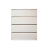 Lina Tall Dresser Chest, 4 Self Closing Drawers, Narrow Bar Handles, White By Casagear Home