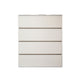 Lina Tall Dresser Chest, 4 Self Closing Drawers, Narrow Bar Handles, White By Casagear Home