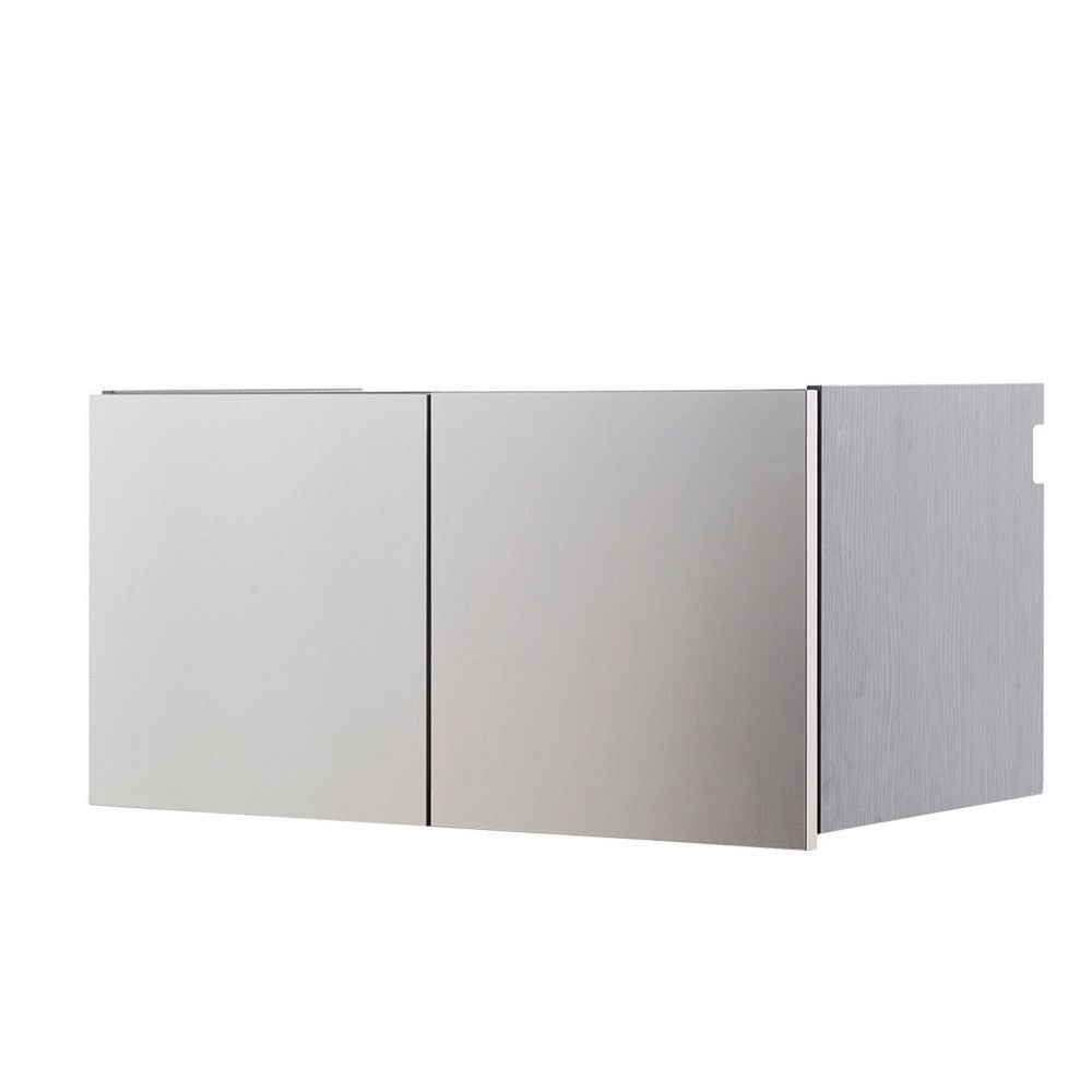 Osy Wall Mounted Garage Cabinet 2 Wide Shelves Double Door Gray By Casagear Home BM319192