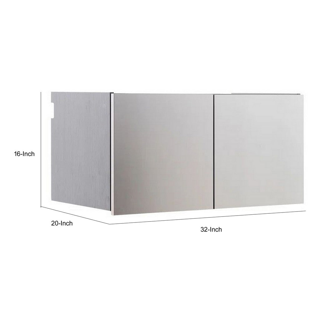 Osy Wall Mounted Garage Cabinet 2 Wide Shelves Double Door Gray By Casagear Home BM319192