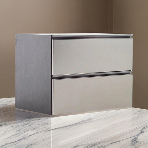 Osy Wall Mounted Garage Utility Cabinet, 2 Sliding Drawers, Gray, Chrome By Casagear Home