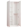 Avy Standing Closet with 2 Hanging Bar and 5 Shelves Double Door White By Casagear Home BM319198