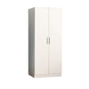 Avy Standing Closet with 2 Hanging Bar and 5 Shelves, Double Door, White By Casagear Home