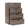 Levy Tall Dresser Chest 4 Jumbo Drawers Farmhouse Rustic Gray Wood Finish By Casagear Home BM319200