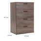 Levy Tall Dresser Chest 4 Jumbo Drawers Farmhouse Rustic Gray Wood Finish By Casagear Home BM319200