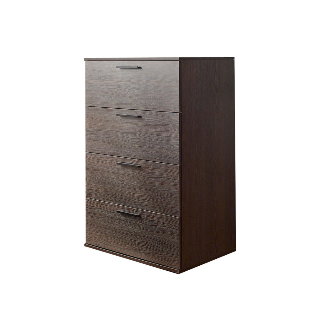 Levy Tall Dresser Chest 4 Jumbo Drawers Farmhouse Dark Brown Wood Finish By Casagear Home BM319201