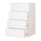 Levy Tall Dresser Chest 4 Jumbo Drawers Farmhouse White Wood Finish By Casagear Home BM319202