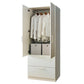 Rema 2 Door Standing Closet with 2 Drawers Chrome Hanging Bars White Wood By Casagear Home BM319208