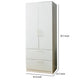 Rema 2 Door Standing Closet with 2 Drawers Chrome Hanging Bars White Wood By Casagear Home BM319208