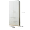 Rema 2 Door Standing Closet with 2 Drawers Chrome Hanging Bars White Wood By Casagear Home BM319208