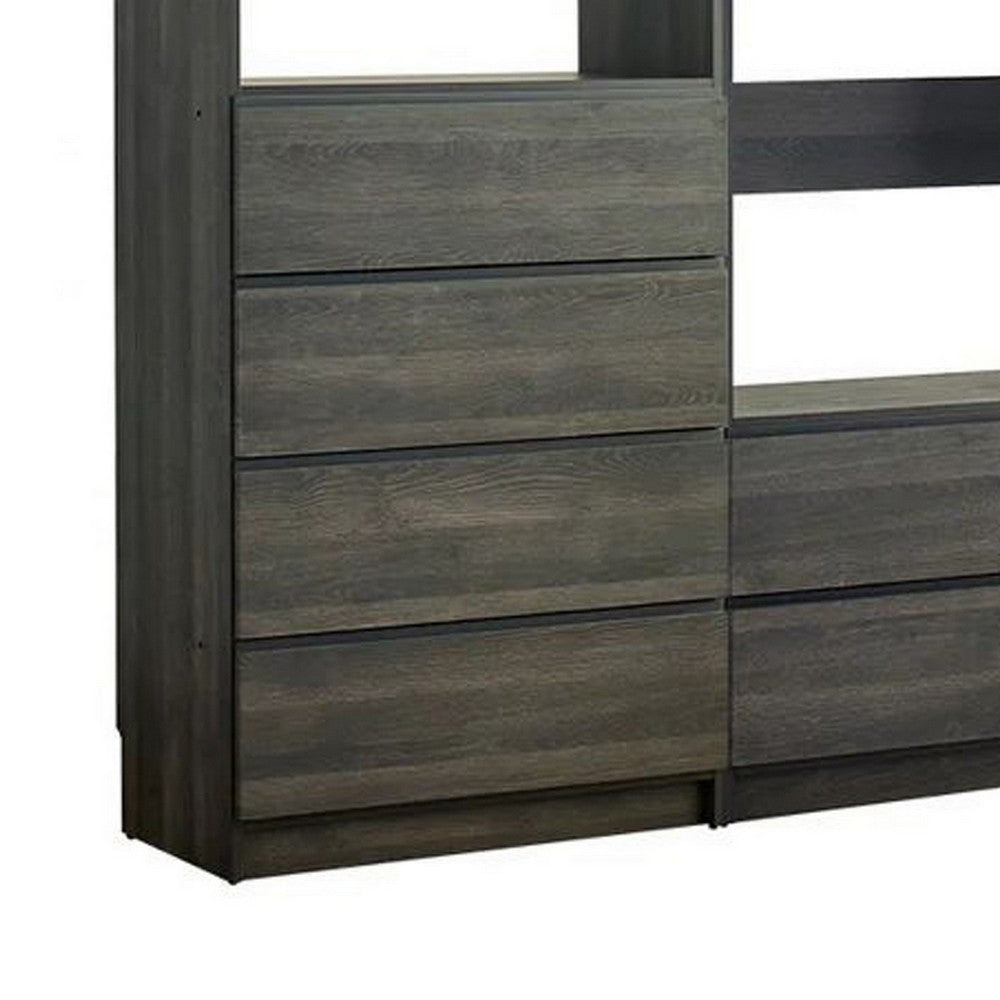 Dee Closet System 4 Hanging Rods 6 Drawers Dark Gray BM319219