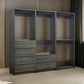 Dee Modular Closet System 4 Hanging Rods 6 Drawers Dark Gray Wood By Casagear Home BM319219