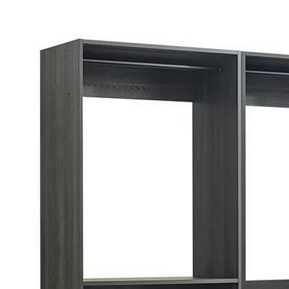 Dee Closet System 5 Floating Shelves 2 Drawers Black Wood By Casagear Home BM319223