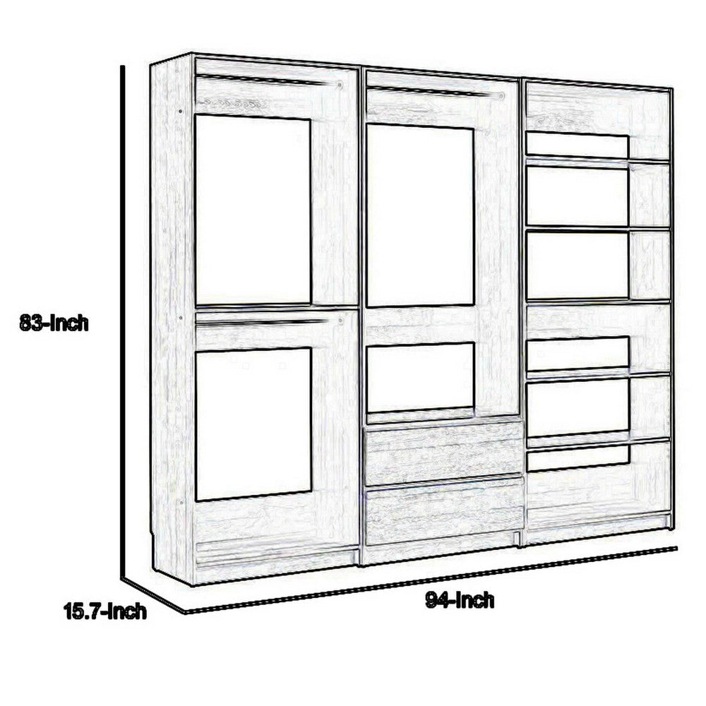 Dee Closet System 5 Floating Shelves 2 Drawers Black Wood By Casagear Home BM319223