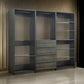 Dee Modular Freestanding Closet System 6 Shelves 2 Hanging Rods Gray By Casagear Home BM319225