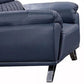 Cassie Accent Chair Navy Blue Top Grain Leather Adjustable Headrest By Casagear Home BM319227