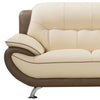 Diana Loveseat Plush 2 Tone Brown and Cream Genuine Leather 67 Inch By Casagear Home BM319233