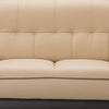 Diana Loveseat 2 Tone Brown Beige Genuine Leather Pillow Arms 67 Inch By Casagear Home BM319236