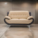 Diana Loveseat 2 Tone Brown Beige Genuine Leather Pillow Arms 67 Inch By Casagear Home BM319236