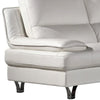 Ben Loveseat White Leather Steel Legs Pillow Top Armrests 67 Inch By Casagear Home BM319242