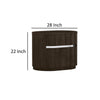 Cary Nightstand with Storage Dark Walnut Brown Steel Handle 28 Inch By Casagear Home BM319243