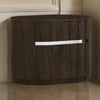 Cary Nightstand with Storage Dark Walnut Brown Steel Handle 28 Inch By Casagear Home BM319243