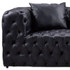 Sam Sofa Black Tufted Faux Leather Throw Pillows Chesterfield 84 Inch By Casagear Home BM319244