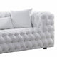 Sam Sofa White Tufted Faux Leather Throw Pillows Chesterfield 84 Inch By Casagear Home BM319246
