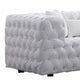 Sam Sofa White Tufted Faux Leather Throw Pillows Chesterfield 84 Inch By Casagear Home BM319246