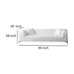 Sam Sofa White Tufted Faux Leather Throw Pillows Steel Legs 90 Inch By Casagear Home BM319248