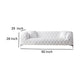 Sam Sofa White Tufted Faux Leather Throw Pillows Steel Legs 90 Inch By Casagear Home BM319248