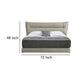 Rhea Queen Bed Light Gray Top Grain Genuine Leather Upholstered Headboard By Casagear Home BM319253